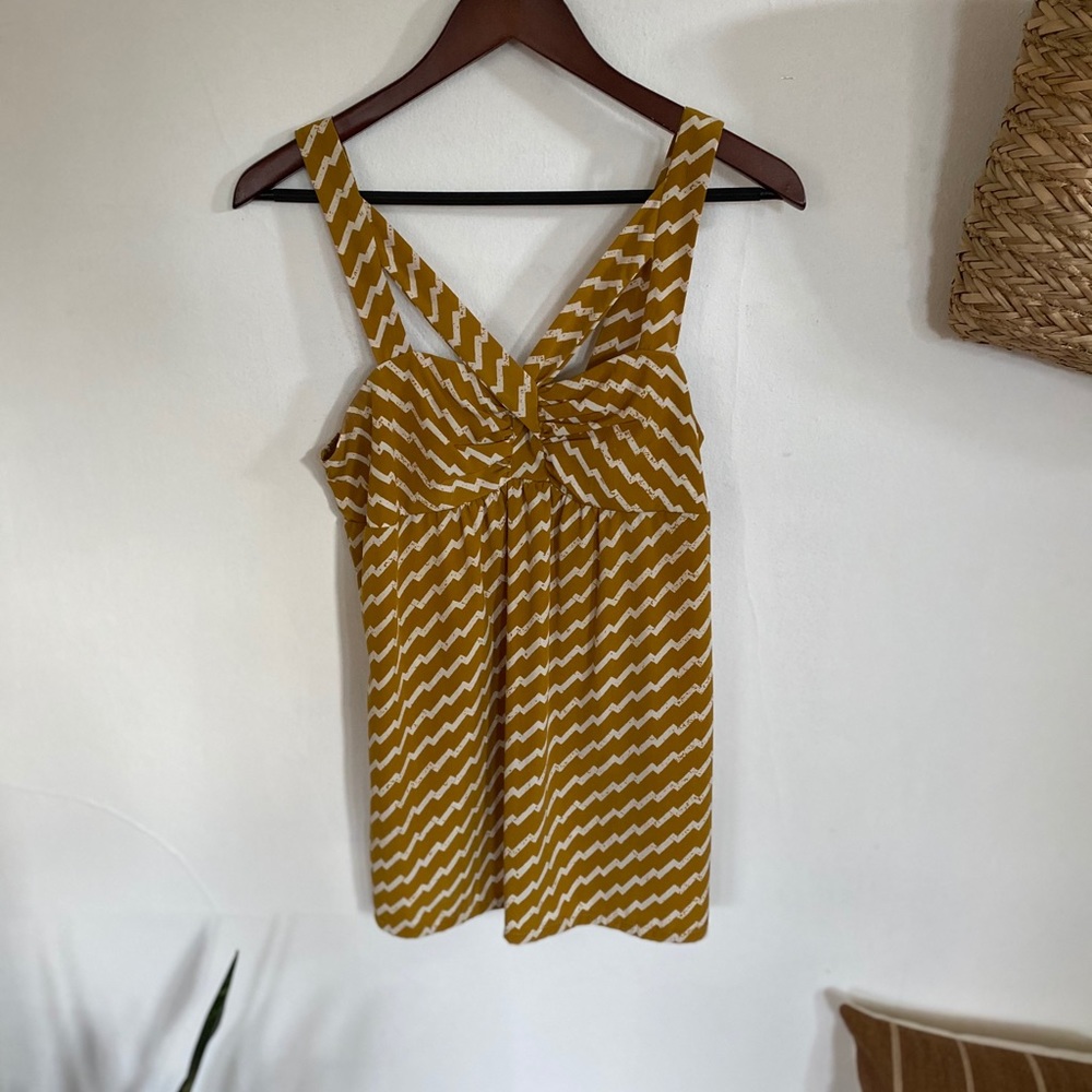 mustard/white tank